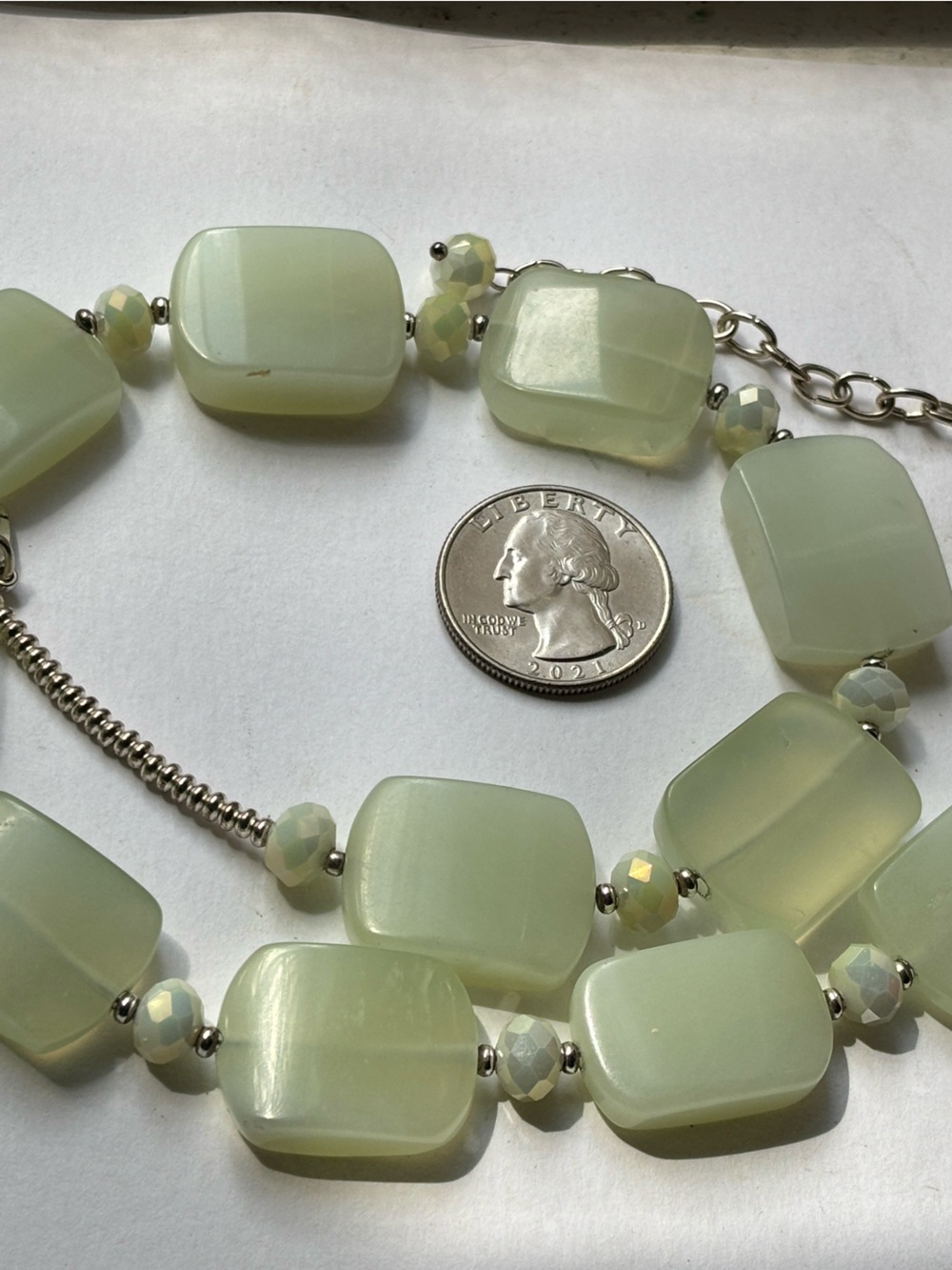 🟨New Green Aventurine Chunky Statement Necklace Handmade Natural Stone Jewelry